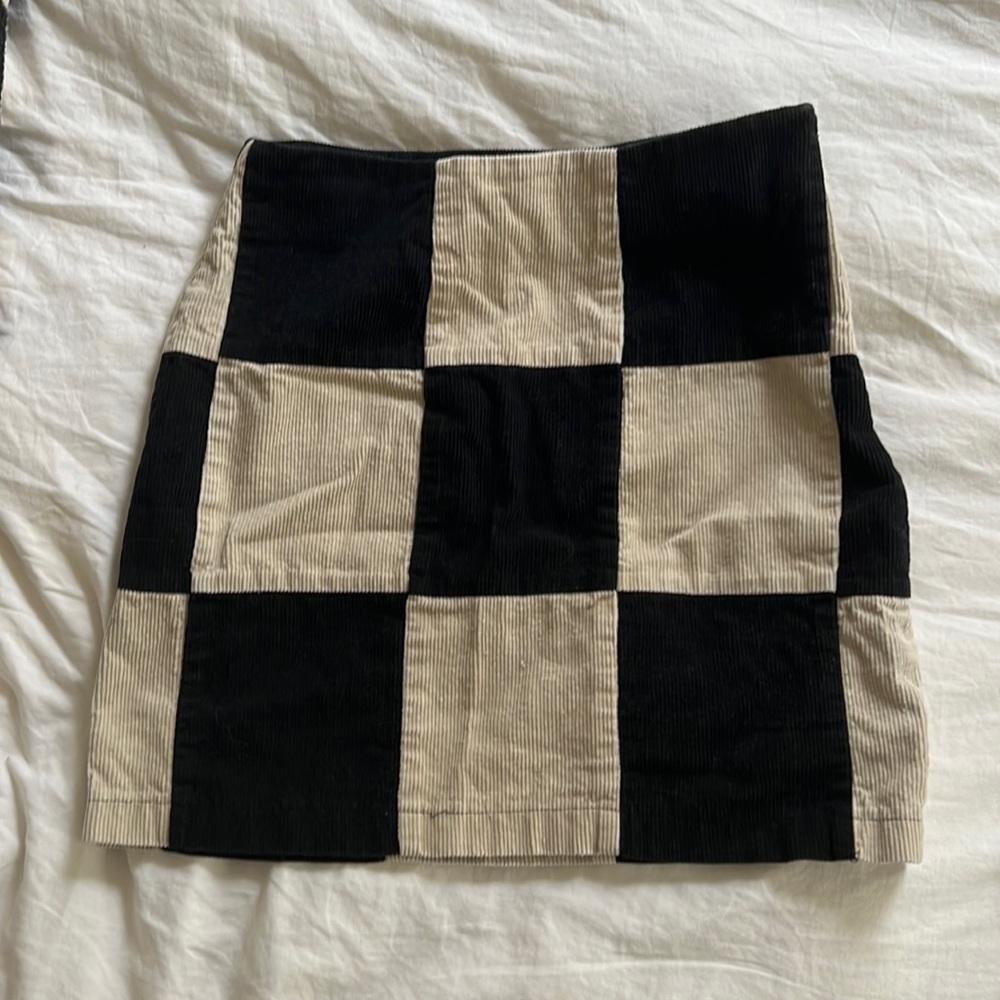 SOLD Nasty Gal Checkered Corduroy Skirt
